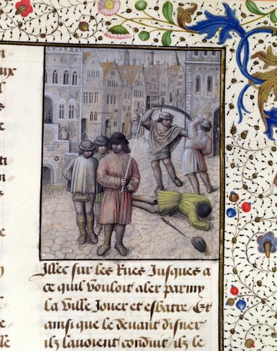 Jacob van Artevelde Leads a Rebellion in Ghent Against the Counts of Flanders in 1340, 1477 by Master of Mary of Burgundy
